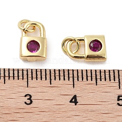 Breloques en laiton avec zircone cubique de micro pave&nbsp;KK-C051-13G-01