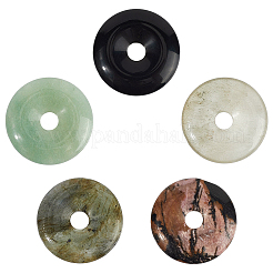 5 pz 5 stili ciondoli in avventurina verde naturale e rodonite e labradorite e ossidiana e agata&nbsp;G-SP0001-38