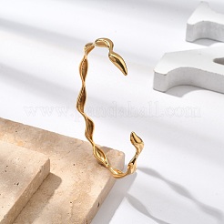 Braccialetti a polsino in acciaio inossidabile 304 per donna&nbsp;BJEW-B108-14G