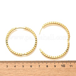Gestellplattierte Messingmikropavé-Creolenohrringe mit klaren Zirkonia für Damen&nbsp;EJEW-C125-17B-G