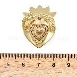 Messing Micro Pave klare Manschettenringe aus Zirkonia&nbsp;RJEW-P155-04A-G