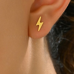 Boucles d'oreilles à tige en acier inoxydable 201 en forme d'éclair&nbsp;NS8933