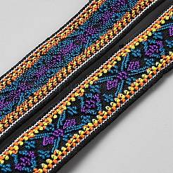 Cordon/bande élastique plate en polyester jacquard à motif floral&nbsp;OCOR-WH0082-271B