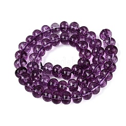 Brins de perles de verre transparentes craquelées&nbsp;GLAA-N074-02B-12