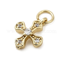 Micro pavé de latón circonio cúbico pequeños encantos de cruz&nbsp;ZIRC-G128-04G-1