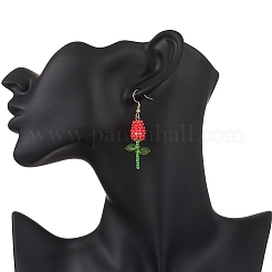 Ohrhänger aus Edelstahl mit Glasblumen&nbsp;EJEW-MZ00574