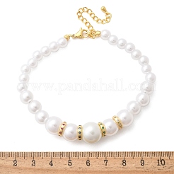 Bracciali di perle finte in abs tondi per le donne&nbsp;BJEW-B124-01G