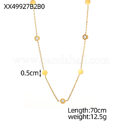 Collares colgantes de circonita cúbica micropavé de acero inoxidable 304&nbsp;NJEW-OY002-51G