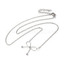 Colliers avec pendentif en forme de nœud papillon et chaîne en acier inoxydable 304 anti-ternissement&nbsp;NJEW-Z041-02P-02