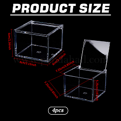 Cajas de embalaje de acrílico transparente con tapa abatible&nbsp;CON-WH0110-36B