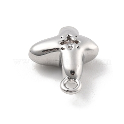 Pendentifs avec zircon cubiques à micro-pavés en laiton&nbsp;KK-D283-17P
