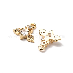 Pendentifs avec zircon cubiques à micro-pavés en laiton&nbsp;KK-A259-13G