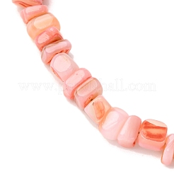 Tobilleras con cuentas de concha de agua dulce natural teñida&nbsp;AJEW-AN00746-04