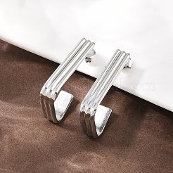 Pendientes trapezoidales de acero inoxidable 304&nbsp;EJEW-P324-13P