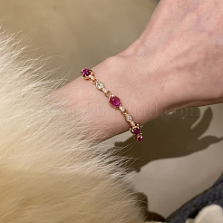Messing-Armbänder mit ovalen Gliedern und Mikropflaster aus klarem Zirkonia für Damen&nbsp;BJEW-F503-01G
