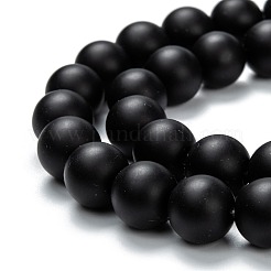 Natürliche schwarze Onyxperlenstränge&nbsp;X-G-Z024-01A