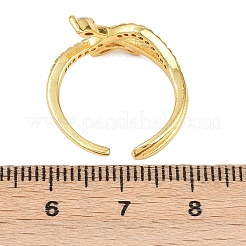 Manschettenringe aus Messing mit Mikropavé-Zirkonia für Damen&nbsp;RJEW-Z113-30G