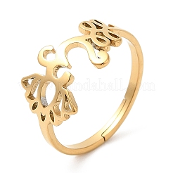 Anillo ajustable de yoga e infinito de acero inoxidable 304 con revestimiento iónico (IP) para mujer&nbsp;RJEW-M149-19G