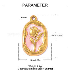 304 Edelstahl-Emaille-Anhänger&nbsp;STAS-OY017-04G