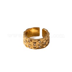 Offene Manschettenringe aus Edelstahl 304 mit Mikropavé-Fassung und Zirkonia für Damen&nbsp;WG6829B-02