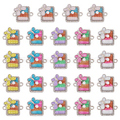 24 pz 6 colori ciondoli connettore in lega di smalto&nbsp;FIND-TA0009-52