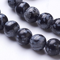Naturschneeflocke Obsidian Perlen Stränge&nbsp;G-D855-11-6mm