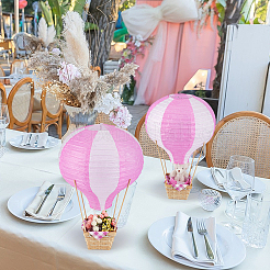 Décoration de fête avec des lanternes en papier et en fer&nbsp;AJEW-NB0009-45A