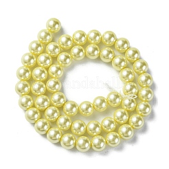 Fili di perle rotonde di perle di vetro tinto ecologico&nbsp;HY-A002-8mm-RB012