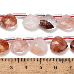 Natürliche Stränge aus hämatoidem Quarz / eisenhaltigen Quarzperlen&nbsp;G-C292-A10-01
