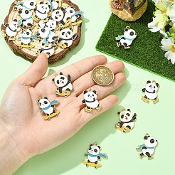 20 pièces 4 styles pendentifs en émail en alliage de placage de rack&nbsp;ENAM-YW0009-45