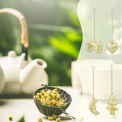 4 Stück Tee-Ei für losen Tee in 4 Ausführungen mit Kette und Haken&nbsp;AJEW-DC0001-10