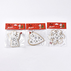 Flocon de neige et coeur et ornements en bois d'ange&nbsp;DIY-TAC0007-24