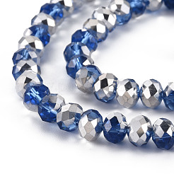 Chapelets de perles en verre transparent électrolytique&nbsp;EGLA-A034-T8mm-M25