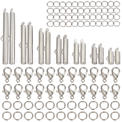 140 pièces 7 styles glissière de fer sur les tubes de fermoir d'extrémité&nbsp;DIY-CN0001-09P