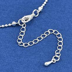 Halsketten mit Kugelkette aus Messing mit Schleife für Damen&nbsp;NJEW-K386-01P