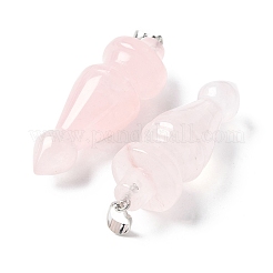 Pendentifs de quartz rose naturel&nbsp;G-C187-01E