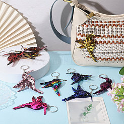 40 porte-clés colibri à paillettes pour animaux de compagnie&nbsp;KEYC-CA0001-60