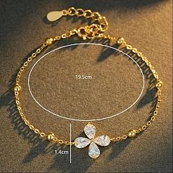 Bracelet en argent sterling serti de zirconiums cubiques transparents en forme de goutte d'eau&nbsp;MI7904-1