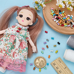 72 Stück 12 Farben 1-Loch-Hornknöpfe aus Legierung&nbsp;DOLL-FG0001-05