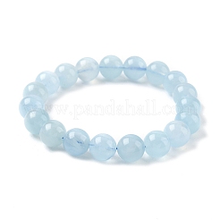 Stretch-Armbänder aus natürlichem Aquamarin mit runden Perlen für Männer und Frauen&nbsp;BJEW-U034-01A-02