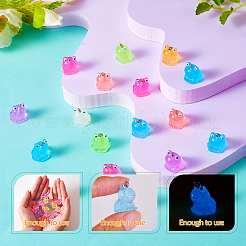 35 pz 7 colori ciondoli in resina trasparente ciondolo colorato fluorescente piccola rana accessori per gioielli creativi&nbsp;JX855A