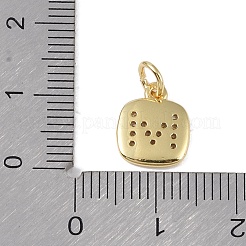 Placcatura a cremagliera in ottone micro pavé di ciondoli con zirconi chiari&nbsp;KK-E110-14G-M