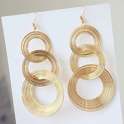 Boucles d'oreilles pendantes multicouches en alliage rétro&nbsp;FS-WG10A8D-01