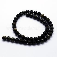 Natürliche goldenen Glanz Obsidian Perlen Stränge&nbsp;G-I199-14-6mm