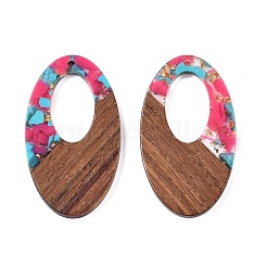 Pendenti in resina trasparente e legno di noce&nbsp;RESI-T057-02K