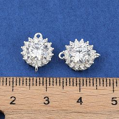 925 Sterling Silber Pavé klare Kubisch Zirkonia Verbindungsstück Charms&nbsp;STER-P060-01S