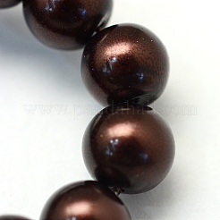 Hilos de cuentas redondas de perlas de vidrio nacaradas con pintura para hornear&nbsp;X-HY-Q003-4mm-40