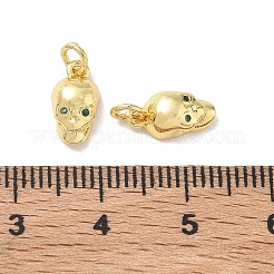 Breloques en laiton avec zircone cubique de micro pave&nbsp;KK-E797-01D-G