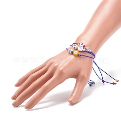 26pcs 26 lettera iniziale di stile a ~ z set di braccialetti di perline intrecciate a lume in acrilico e malocchio&nbsp;BJEW-JB08659
