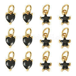 12 Stück 2 Stile Messing Micro Pave Zirkonia Charms&nbsp;KK-TA0008-70D